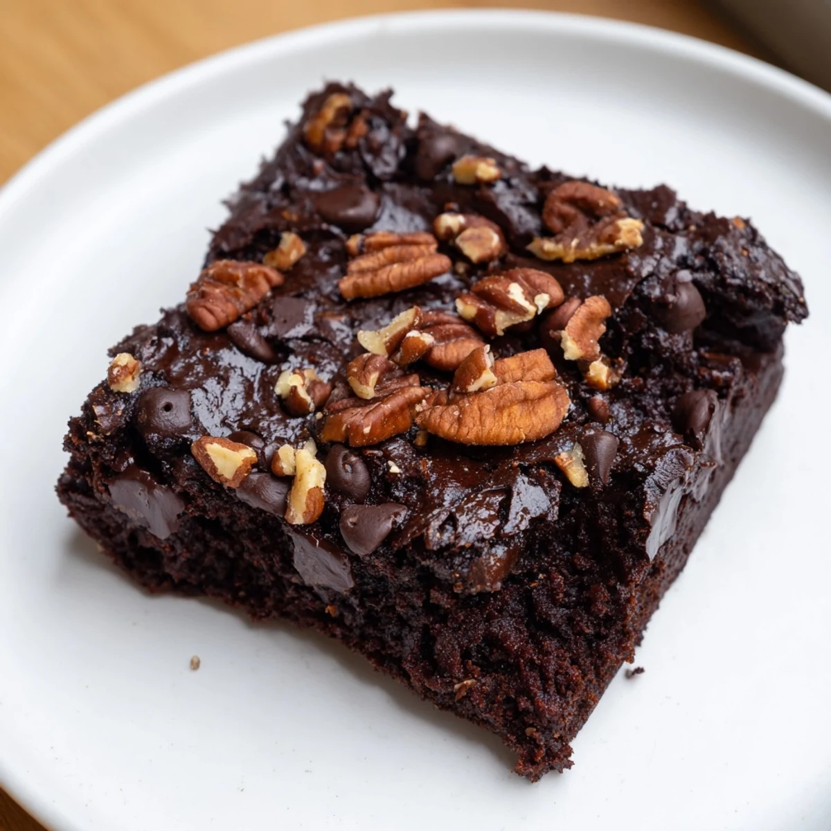 A pan of warm, decadent black bean brownies, ready to be cut into delicious squares.