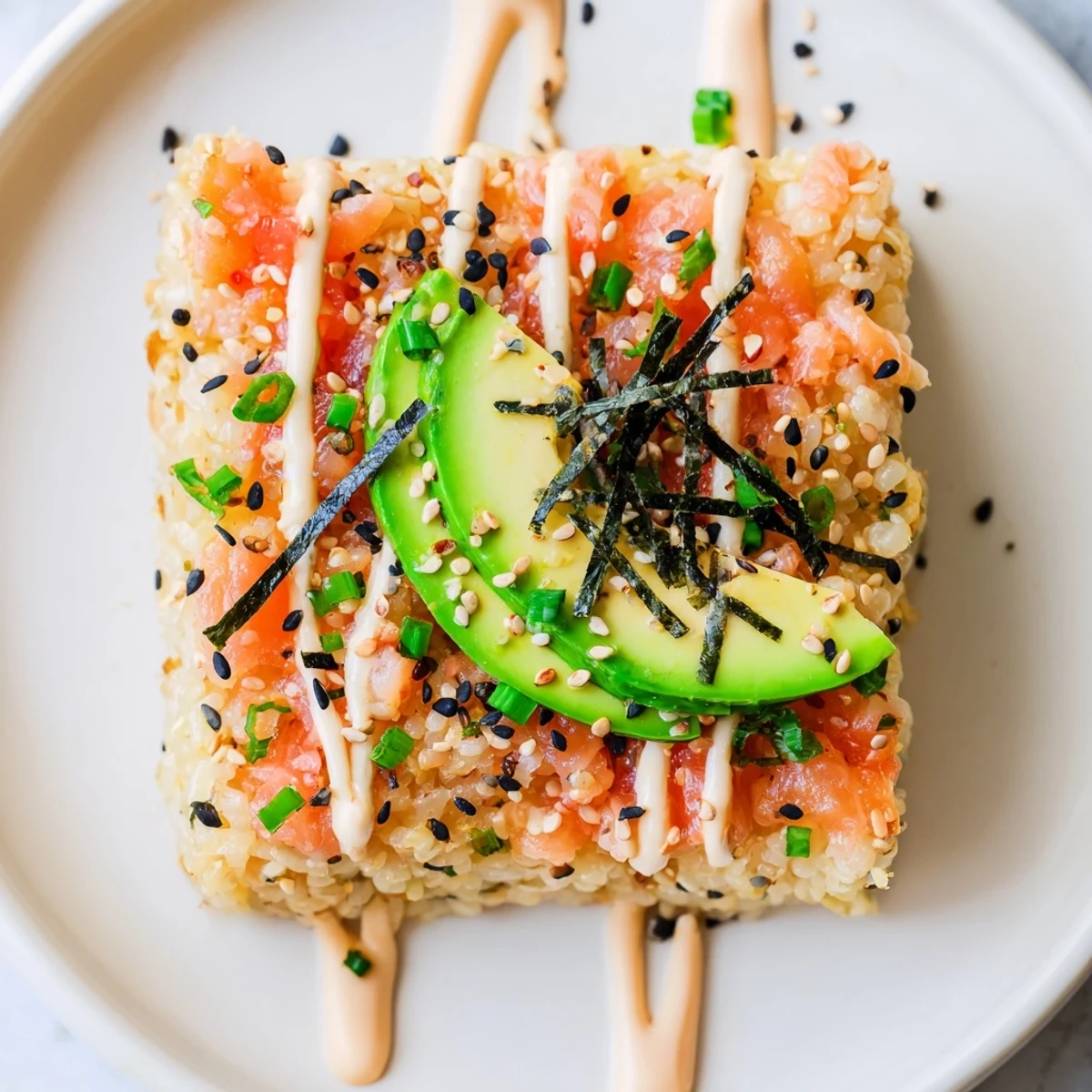 Crispy Rice Salmon Stack