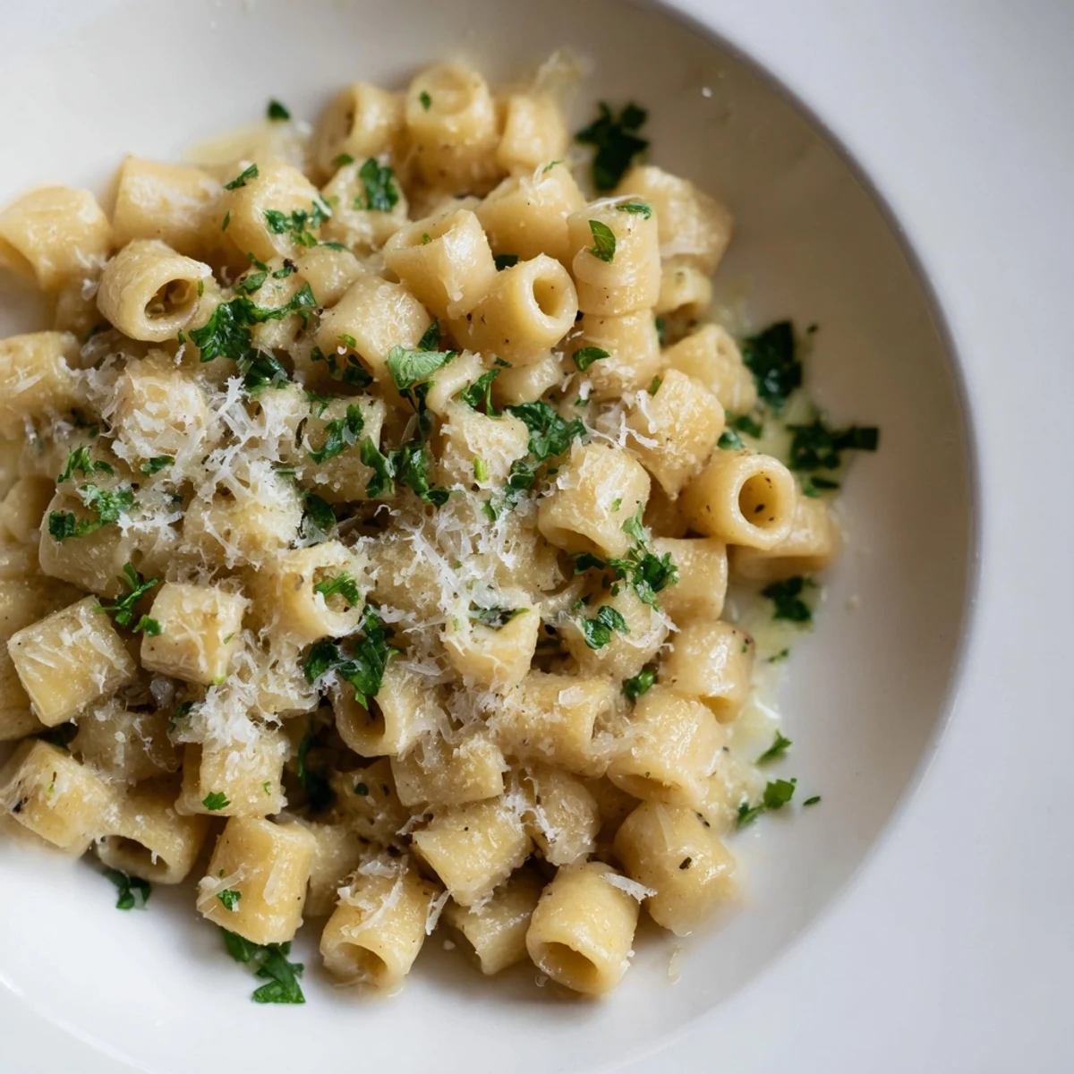 A close-up shot of a steaming bowl of ditalini pasta, ready for a comforting meal.