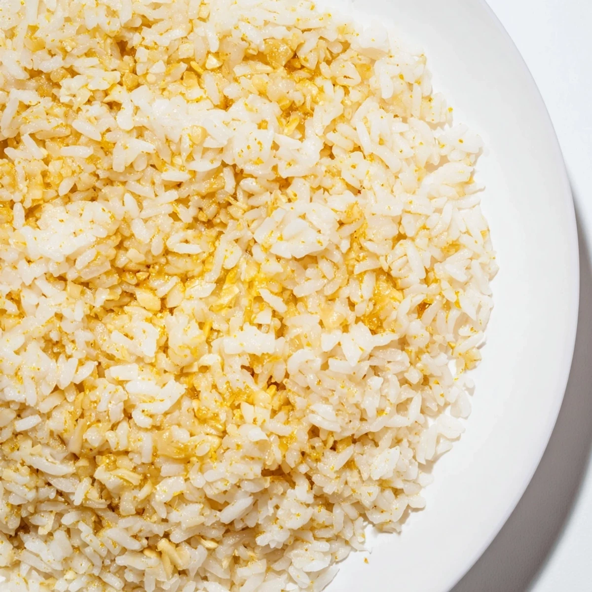 Fluffy garlic butter rice topped with juicy grilled chicken breast, garnished with fresh parsley and lemon wedges for serving.  