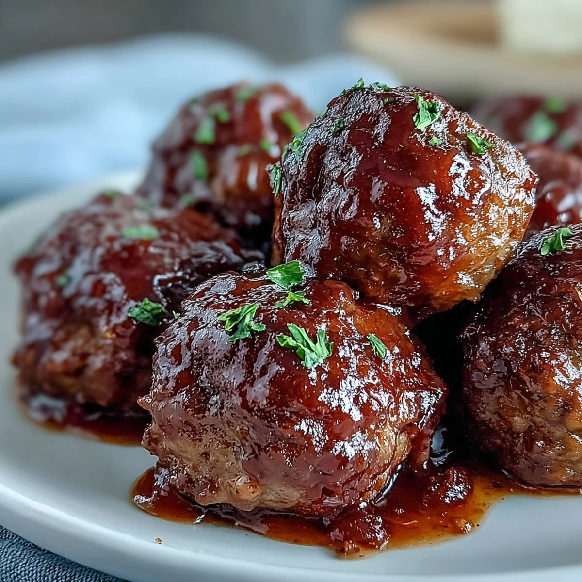 Tender beef meatballs coated in sticky peach and chili glaze, bubbling in the slow cooker for an easy weeknight family dinner.