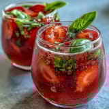 Strawberry Basil Sangria Mocktail
