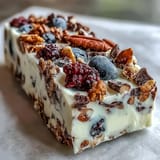 A colorful, refreshing dessert featuring creamy frozen yogurt, sweet mixed berries, and a crunchy granola topping—ideal for warm days.