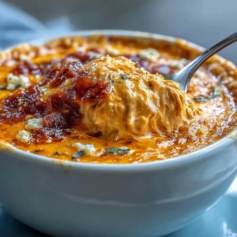 Crock Pot Buffalo Chicken Dip Soup served in a rustic bowl, topped with green onions and blue cheese, with extra celery sticks on the side.