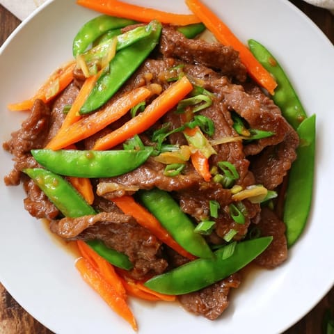 Skillet Beef Snap Peas Carrots
