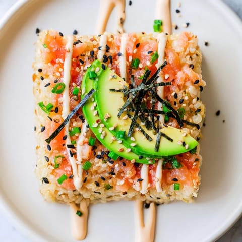 Crispy Rice Salmon Stack