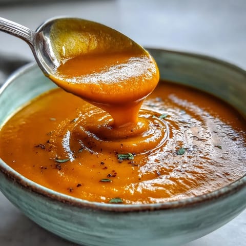A close-up of creamy carrot ginger soup in a white bowl, garnished with fresh cilantro and a swirl of coconut cream.