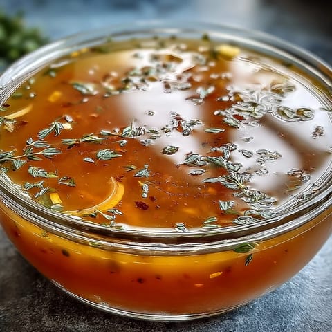 A steaming pot of homemade Vegetable Broth From Scraps, simmering with aromatic herbs and colorful vegetable trimmings for a rich, golden liquid.  