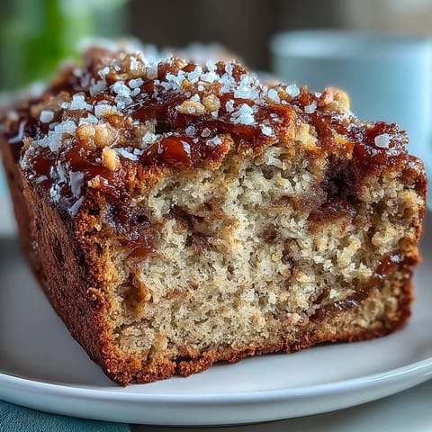 Moist slices of Vegan Cardamom Guava Banana Bread studded with chopped walnuts on a rustic plate.