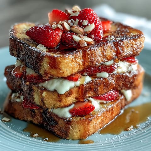 Spring Brunch Strawberry French Toast Bake with golden brioche, juicy strawberries, and a creamy vanilla custard—perfect for festive mornings.