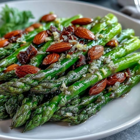 Lemon Butter Asparagus Almonds