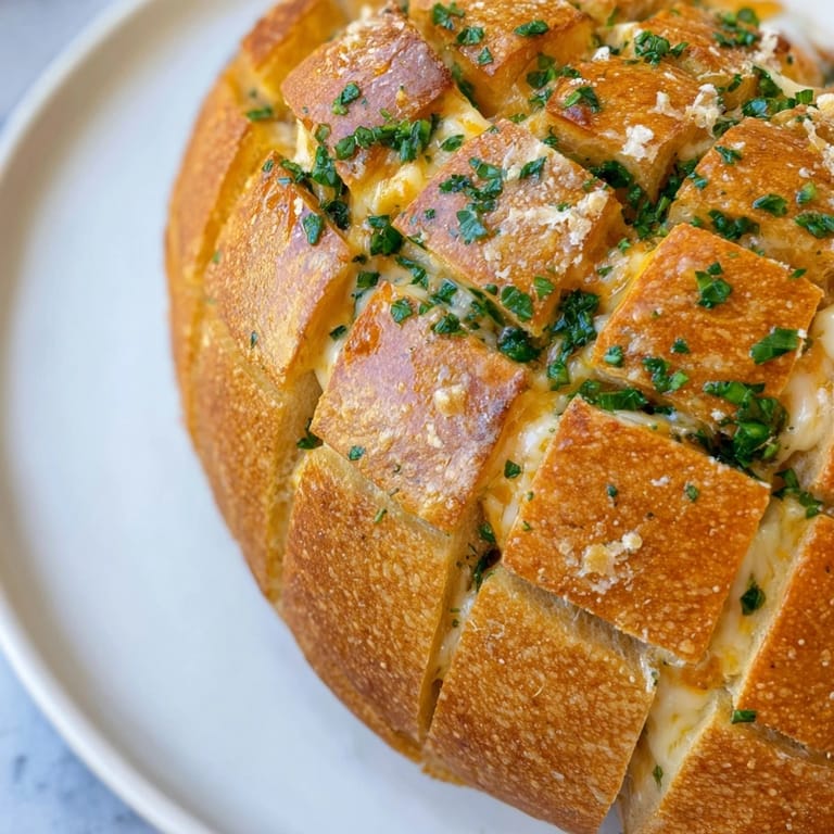 Warm and cheesy Cheesy Garlic Pull-Apart Bread, showcasing its melted cheese pull and tempting aroma.