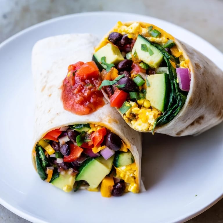 Golden-brown Veggie-Loaded Breakfast Burrito, perfectly wrapped and hinting at a cheesy, flavorful filling within.