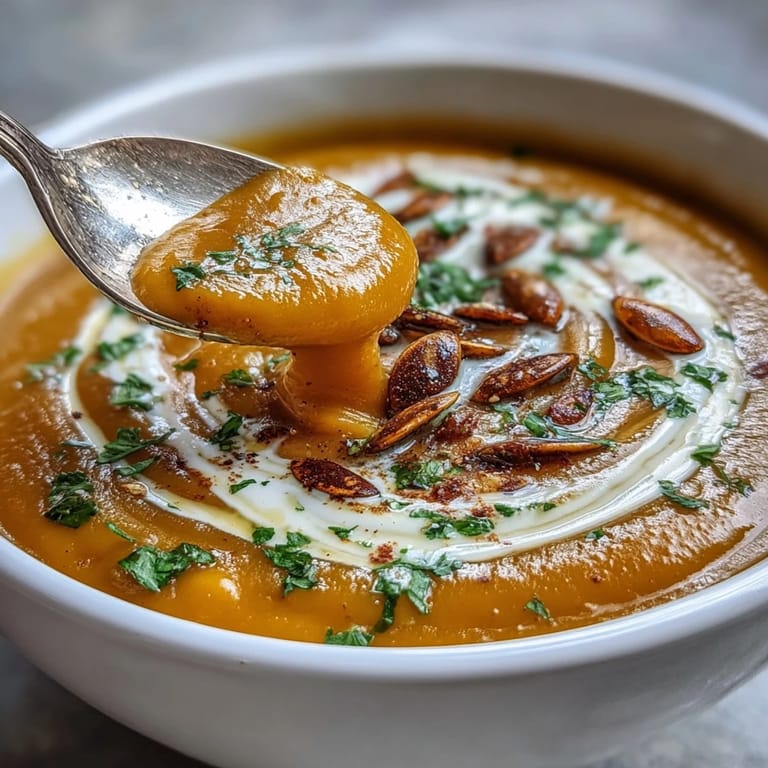 Creamy Butternut Squash and Apple Soup served in a rustic mug alongside crusty artisan bread for dipping.