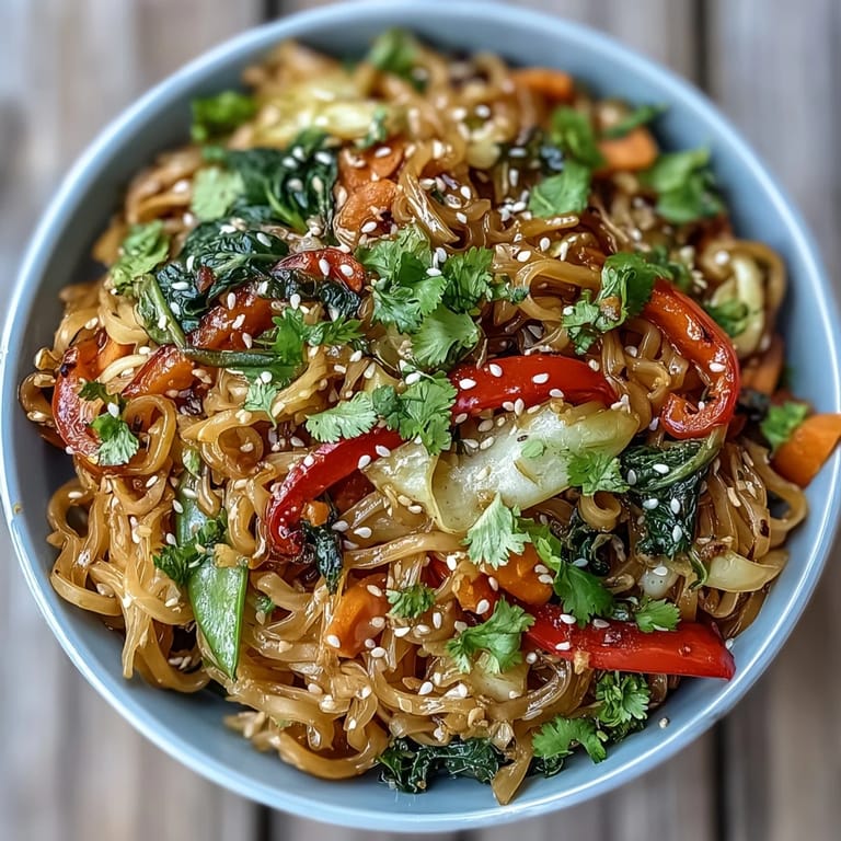Healthy vegan Shirataki Noodle Bowl garnished with cilantro, featuring julienned carrots and snow peas for a low-carb meal.