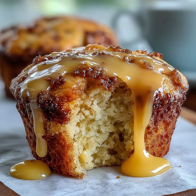 Warm, tender muffins speckled with poppy seeds and crowned with tangy lemon glaze, a delightful springtime breakfast or snack.