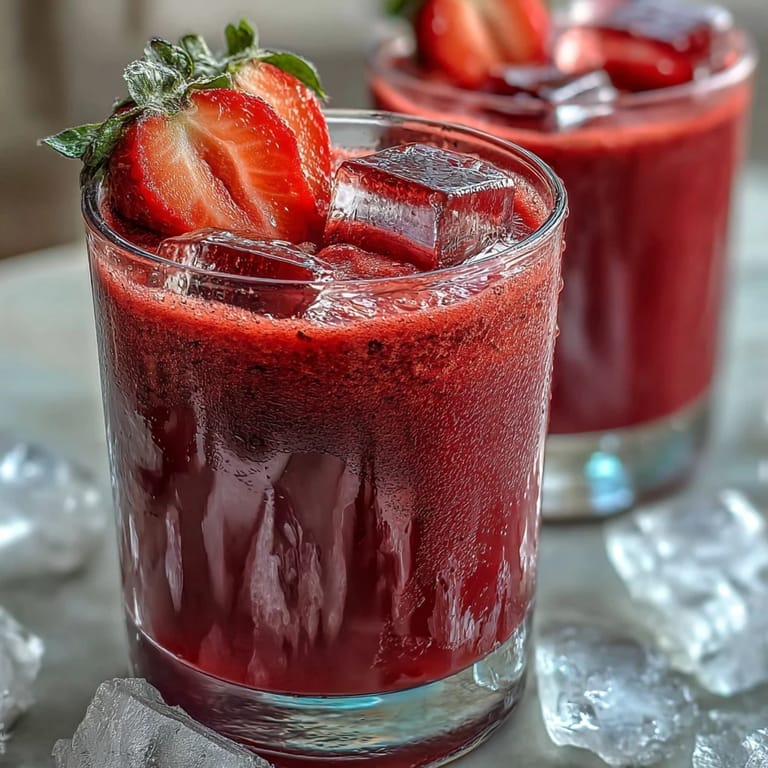 Vibrant pink beverage blending strawberry açaí, coconut milk, and freeze-dried berries for a tropical treat.