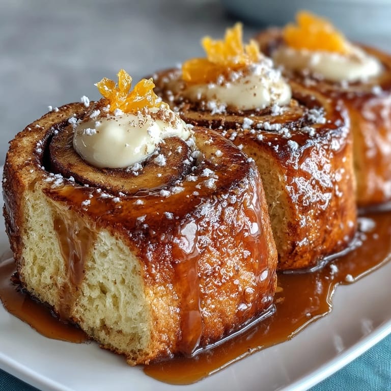 Warm, golden orange rolls bursting with citrus flavor, generously frosted with tangy orange cream cheese for a perfect brunch treat.
