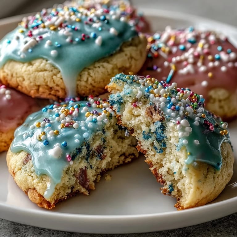 Lemon-infused sugar cookies with delicate pastel glaze, offering a cheerful and seasonal treat for any occasion.