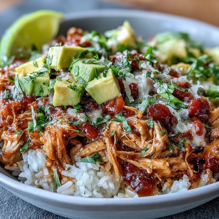 Vibrant salsa chicken bowls featuring juicy shredded chicken, fluffy rice, black beans, corn, and fresh toppings for a satisfying dinner.
