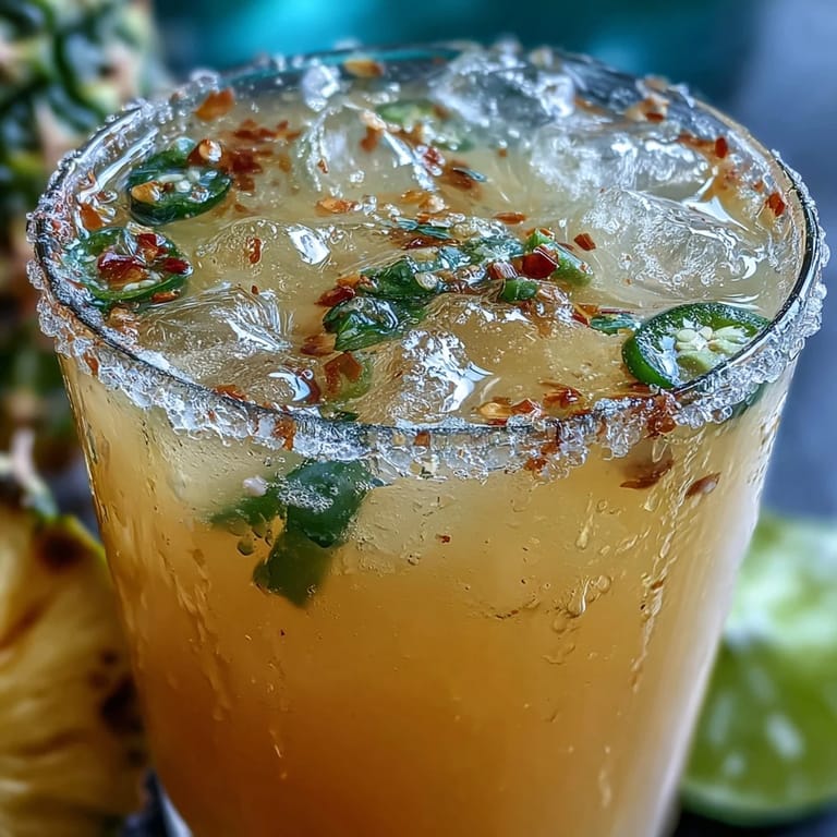 Refreshing Mexican agua fresca blending sweet pineapple and spicy jalapeño, served over ice with lime wedges in tall glasses.