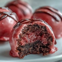 Craving a sweet bite, these Oreo Truffle Balls with Pink Candy Coating offer a creamy, chocolatey center. 
